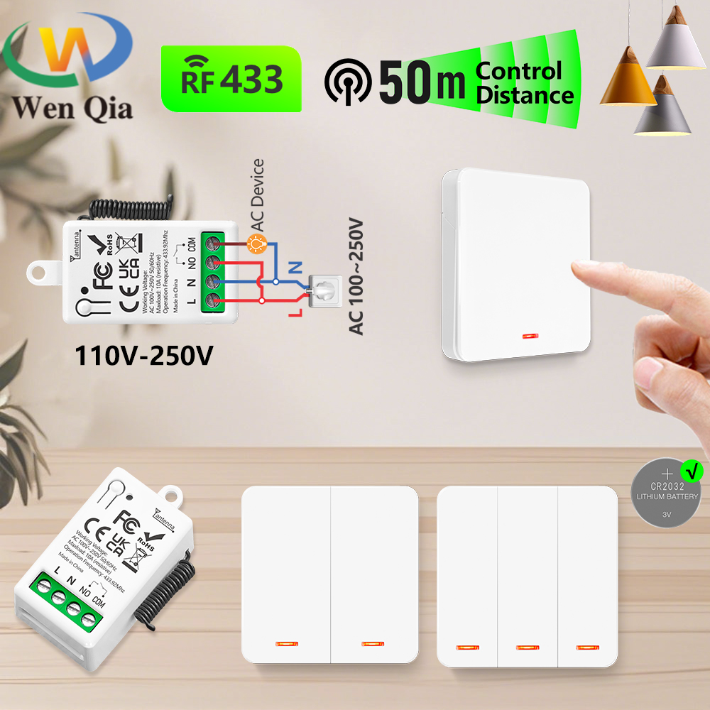 Home Improvement Years - Interrupteur d'éclairage intelligent 433MHz, récepteur AC