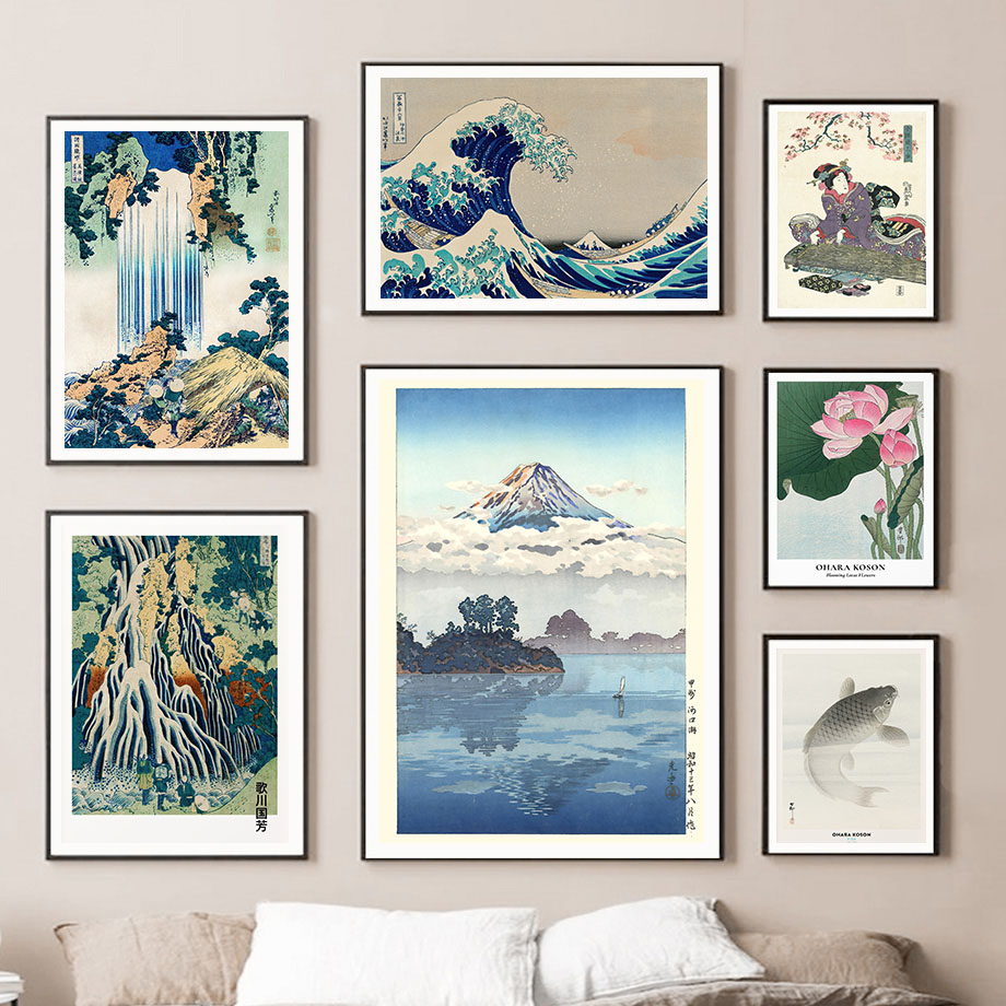 Hokusai Ohara Koson affiche d' - Wall Texture Spray avis et prix